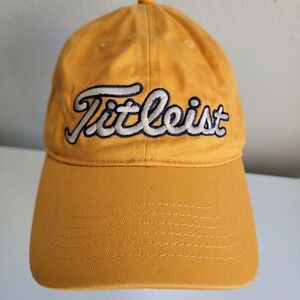Titleist FootJoy FJ Golf Strapback Hat Cap Logo Yellow Blue Adjustable‎ Men